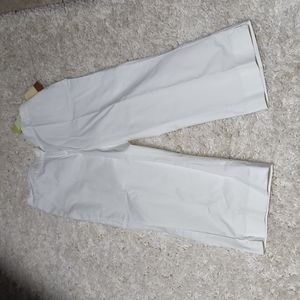 White Classic Cropped Leg Pants